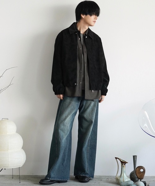 FAUX SUEDE ZIP BLOUSON（ブルゾン）｜WYM LIDNM（ウィム バイ リドム