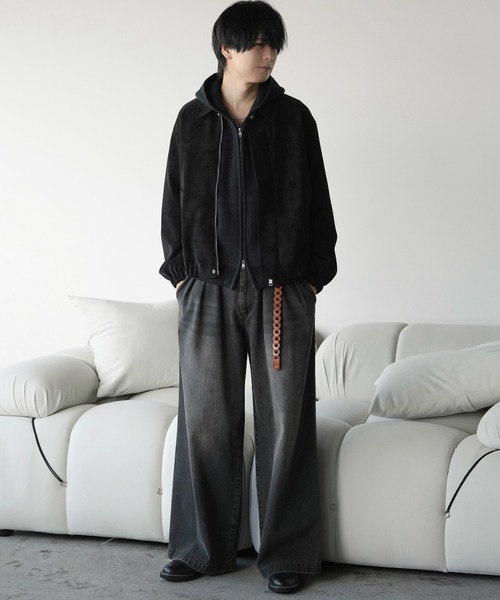 FAUX SUEDE ZIP BLOUSON（ブルゾン）｜WYM LIDNM（ウィム バイ リドム