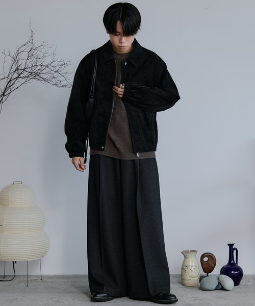 【新品】FAUX SUEDE ZIP BLOUSON レザーブルゾン 新品】FAUX SUEDE ZIP BLOUSON レザーブルゾン - メルカリ