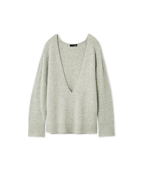 styling/（スタイリング）の「【セットアップ対応】Ｖネックニットトップス（ニット/セーター・レディース・ブラック/イエロー/ライトグレー・F）」の8枚目の写真