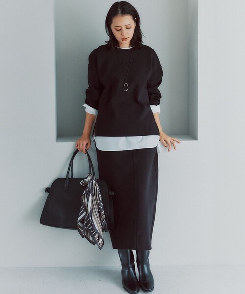 洗える】コットンエアーダンボール Iライン スカート（スカート）｜23