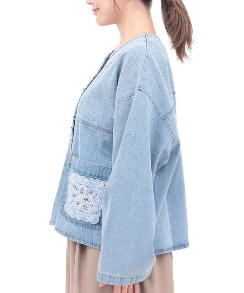 チチカカ（チチカカ）の「Orale! クロシェコンビデニムジャケット（デニムジャケット・レディース・ブルー/ブラック・FREE）」の17枚目の写真