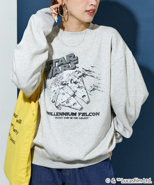 20471120 プリントスウェット 限定展開 STAR WARS / スター・ウォーズ ビンテージ風 加工 フロント