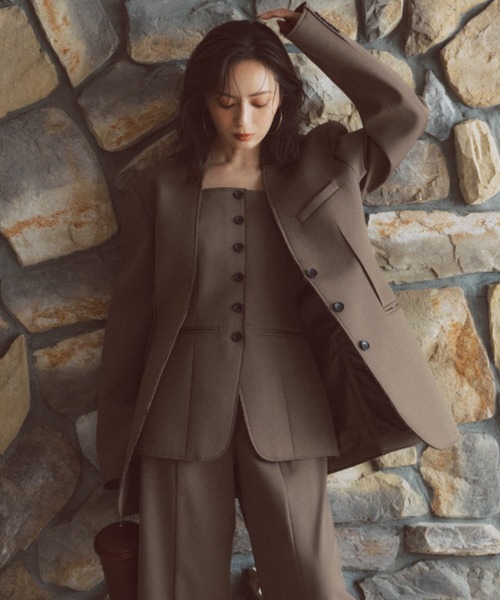 WEB限定】ボンディングフォルムジャケット（ノーカラージャケット