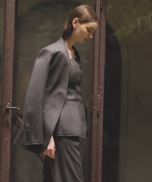 WEB限定】ボンディングフォルムジャケット（ノーカラージャケット