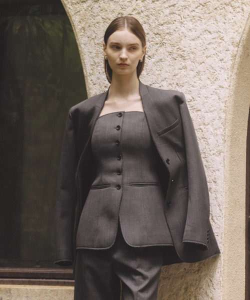 WEB限定】ボンディングフォルムジャケット（ノーカラージャケット