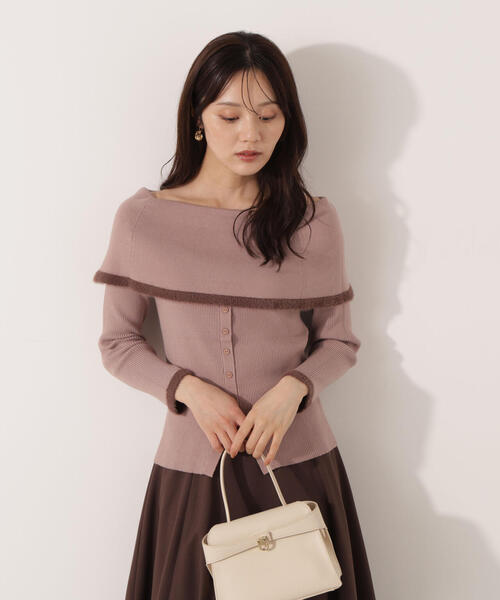 PROPORTION BODY DRESSING(プロポーションボディドレッシング)の「ポイントフェザーオフショルニット / 1215275001(ニット/セーター・レディース・ベージュ/ネイビー/ホワイト系その他・FREE)」の20枚目の写真