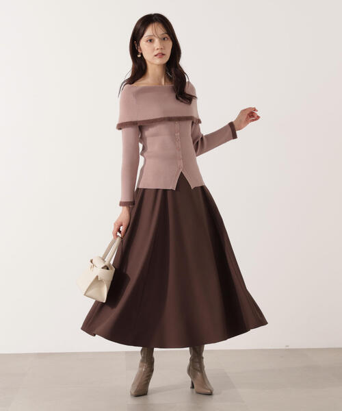 PROPORTION BODY DRESSING(プロポーションボディドレッシング)の「ポイントフェザーオフショルニット / 1215275001(ニット/セーター・レディース・ベージュ/ネイビー/ホワイト系その他・FREE)」の21枚目の写真