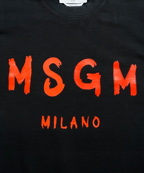MSGM  MILANO ブラッシュロゴスウェット 黒 MSGM トレーナー スウェット 「Basic Color」MSGM NEWブラッシュ