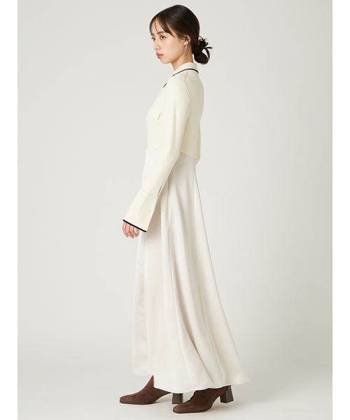 FRAY I.D（フレイアイディー）の「オープンポロカラーニットワンピース