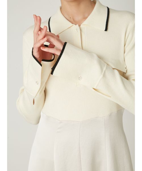 オープンポロカラーニットワンピース（ワンピース）｜FRAY I.D（フレイ