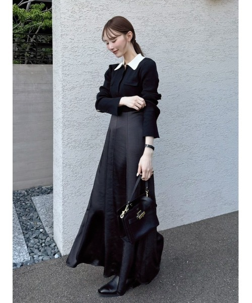 FRAY I.D（フレイアイディー）の「オープンポロカラーニットワンピース