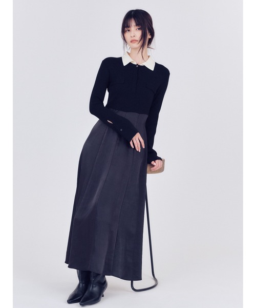 オープンポロカラーニットワンピース（ワンピース）｜FRAY I.D（フレイ