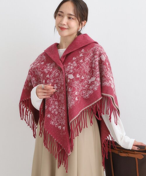 SHOO・LA・RUE(シューラルー)の「【リバーシブル】心もほっこり アニマル柄ポンチョ(ポンチョ・レディース・チャコールグレー/ネイビー/ボルドー・00)」の3枚目の写真