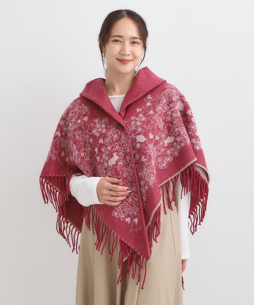 SHOO・LA・RUE(シューラルー)の「【リバーシブル】心もほっこり アニマル柄ポンチョ(ポンチョ・レディース・チャコールグレー/ネイビー/ボルドー・00)」の11枚目の写真