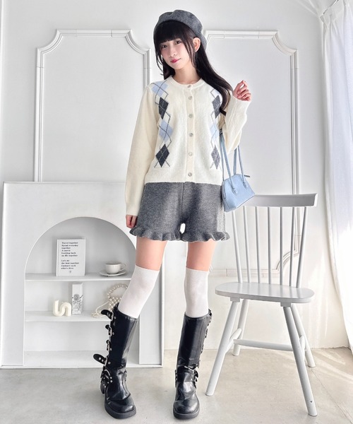 Loueme（ルエム）の「アーガイルニットカーディガン（カーディガン/ボレロ・レディース・ネイビー/グレー/オフホワイト・FREE）」の15枚目の写真