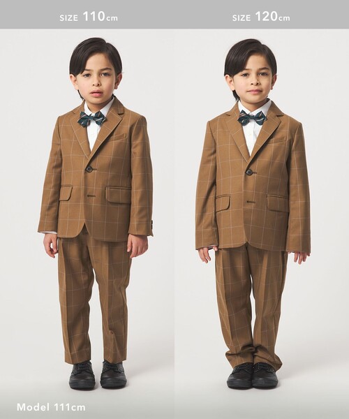green label relaxing（グリーンレーベルリラクシング）の「ウィンドペン チェック パンツ / キッズ 110cm-130cm（スーツパンツ・キッズ・ブラウン・130cm/120cm/110cm）」の6枚目の写真