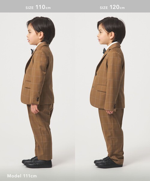 green label relaxing（グリーンレーベルリラクシング）の「ウィンドペン チェック パンツ / キッズ 110cm-130cm（スーツパンツ・キッズ・ブラウン・130cm/120cm/110cm）」の7枚目の写真