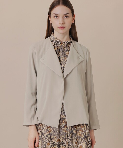 MACKINTOSH LONDON（マッキントッシュ ロンドン）の「パウダリーソフトジョーゼットジャケット（テーラードジャケット・レディース・ブラック/ベージュ・38）」の2枚目の写真