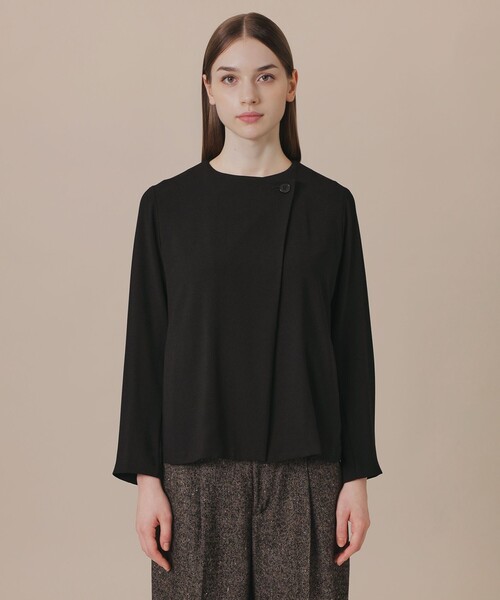 MACKINTOSH LONDON（マッキントッシュ ロンドン）の「パウダリーソフトジョーゼットジャケット（テーラードジャケット・レディース・ブラック/ベージュ・38）」の6枚目の写真