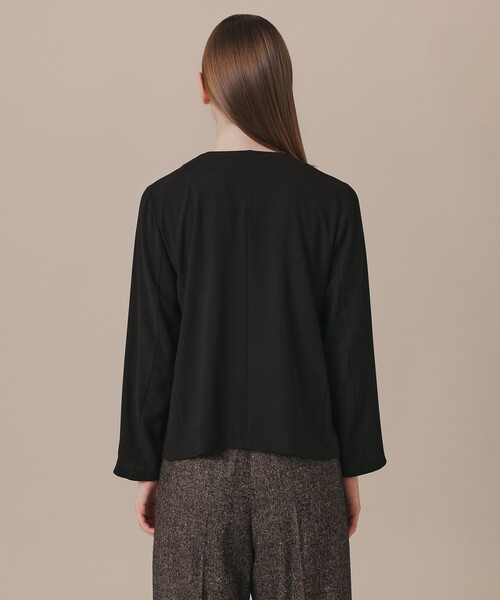 MACKINTOSH LONDON（マッキントッシュ ロンドン）の「パウダリーソフトジョーゼットジャケット（テーラードジャケット・レディース・ブラック/ベージュ・38）」の8枚目の写真