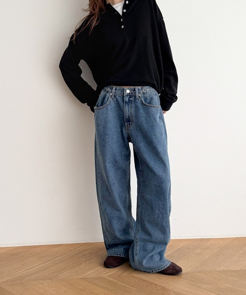 CANAL JEAN（キャナルジーン）の「diggity　ボタンポケットデニムパンツ（デニムパンツ・レディース・インディゴブルー/ライトブルー・MEDIUM/SMALL）」の3枚目の写真