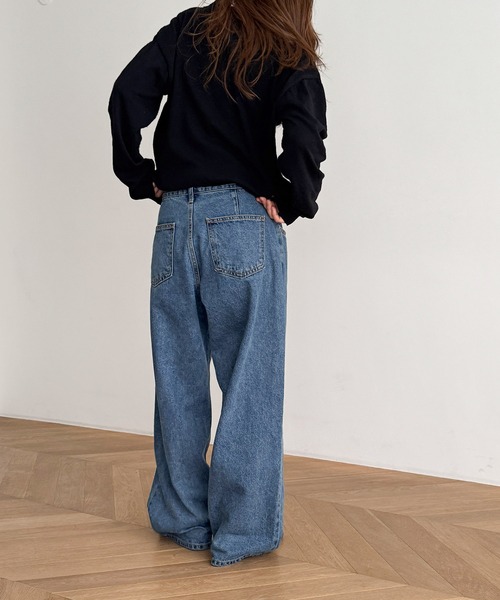 CANAL JEAN（キャナルジーン）の「diggity　ボタンポケットデニムパンツ（デニムパンツ・レディース・インディゴブルー/ライトブルー・MEDIUM/SMALL）」の5枚目の写真