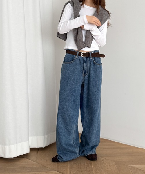 CANAL JEAN（キャナルジーン）の「diggity　ボタンポケットデニムパンツ（デニムパンツ・レディース・インディゴブルー/ライトブルー・MEDIUM/SMALL）」の10枚目の写真