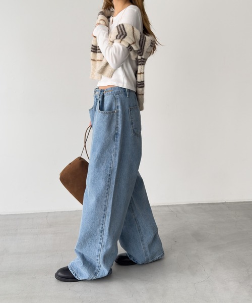 CANAL JEAN（キャナルジーン）の「diggity　ボタンポケットデニムパンツ（デニムパンツ・レディース・インディゴブルー/ライトブルー・MEDIUM/SMALL）」の11枚目の写真