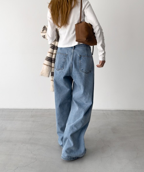 CANAL JEAN（キャナルジーン）の「diggity　ボタンポケットデニムパンツ（デニムパンツ・レディース・インディゴブルー/ライトブルー・MEDIUM/SMALL）」の12枚目の写真