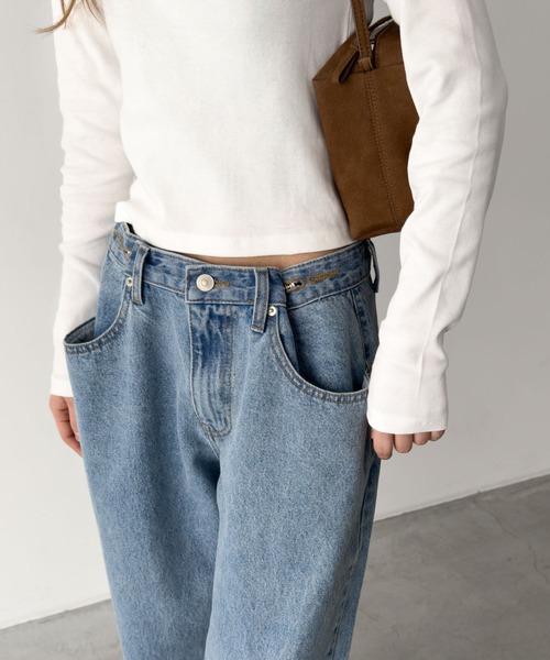 CANAL JEAN（キャナルジーン）の「diggity　ボタンポケットデニムパンツ（デニムパンツ・レディース・インディゴブルー/ライトブルー・MEDIUM/SMALL）」の13枚目の写真