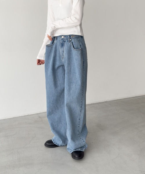 CANAL JEAN（キャナルジーン）の「diggity　ボタンポケットデニムパンツ（デニムパンツ・レディース・インディゴブルー/ライトブルー・MEDIUM/SMALL）」の15枚目の写真