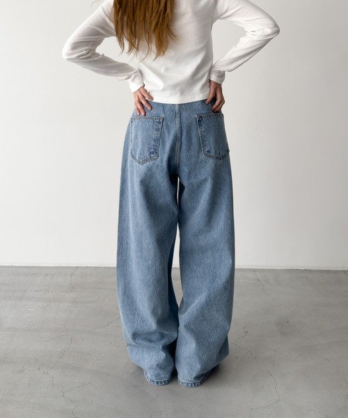 CANAL JEAN（キャナルジーン）の「diggity　ボタンポケットデニムパンツ（デニムパンツ・レディース・インディゴブルー/ライトブルー・MEDIUM/SMALL）」の16枚目の写真