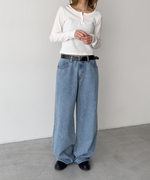 CANAL JEAN（キャナルジーン）の「diggity　ボタンポケットデニムパンツ（デニムパンツ・レディース・インディゴブルー/ライトブルー・MEDIUM/SMALL）」の19枚目の写真