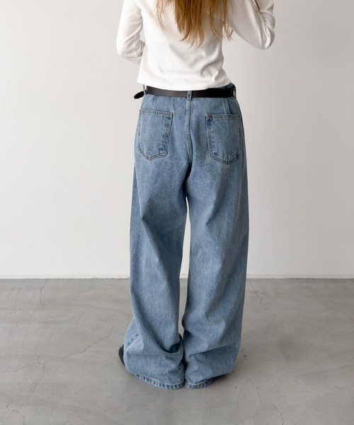 CANAL JEAN（キャナルジーン）の「diggity　ボタンポケットデニムパンツ（デニムパンツ・レディース・インディゴブルー/ライトブルー・MEDIUM/SMALL）」の20枚目の写真