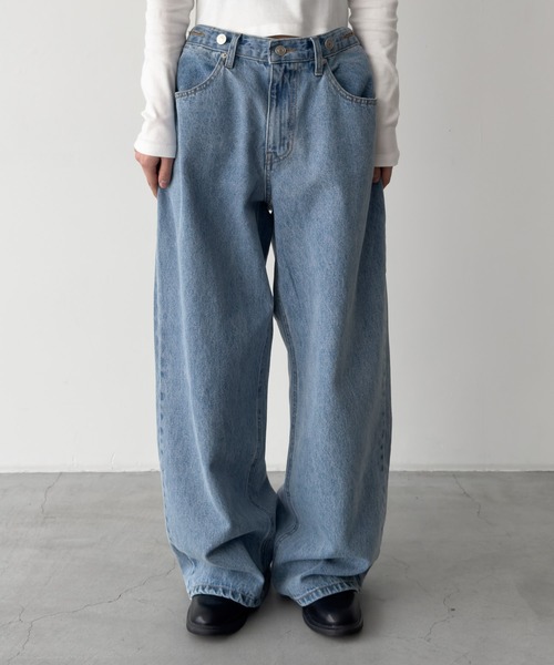 CANAL JEAN（キャナルジーン）の「diggity　ボタンポケットデニムパンツ（デニムパンツ・レディース・インディゴブルー/ライトブルー・MEDIUM/SMALL）」の21枚目の写真