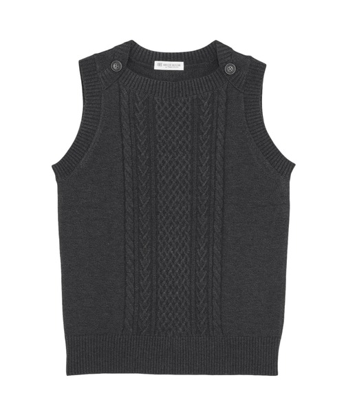 TOKYO SHIRTS(トウキョウシャツ)の「アンチピリング ボートネック ベスト(ベスト・レディース・グレー/ブラウン/グリーン・M/L/LL)」の4枚目の写真