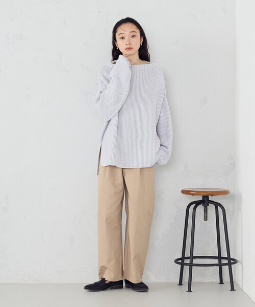 COMME CA ISM(コムサイズム)の「ラメモールボートネックニット(ニット/セーター・レディース・チャコール/ライトグレー/サックスブルー・FREE)」の13枚目の写真