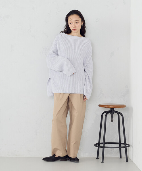COMME CA ISM(コムサイズム)の「ラメモールボートネックニット(ニット/セーター・レディース・チャコール/ライトグレー/サックスブルー・FREE)」の14枚目の写真
