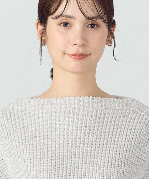 COMME CA ISM(コムサイズム)の「ラメモールボートネックニット(ニット/セーター・レディース・チャコール/ライトグレー/サックスブルー・FREE)」の21枚目の写真