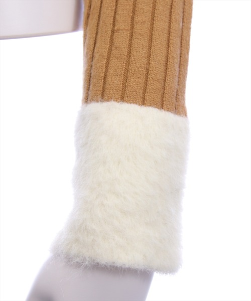 clear（クリア）の「襟袖ショートフェザーダブルジップリブニットトップス［大人 カジュアル 着回し力抜群］（ニット/セーター・レディース・キャメル/グレー/ブラック/アイボリー/ピンク・F）」の13枚目の写真