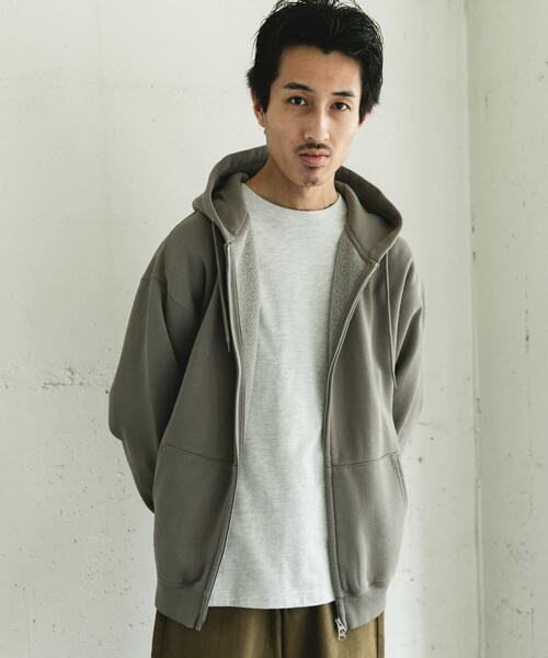 URBAN RESEARCH DOORS（アーバンリサーチドアーズ）の「『UR TECH』ピグメントダイ裏起毛ZIPパーカー（パーカー・メンズ・グレー/ブラック・MEDIUM/LARGE）」の22枚目の写真