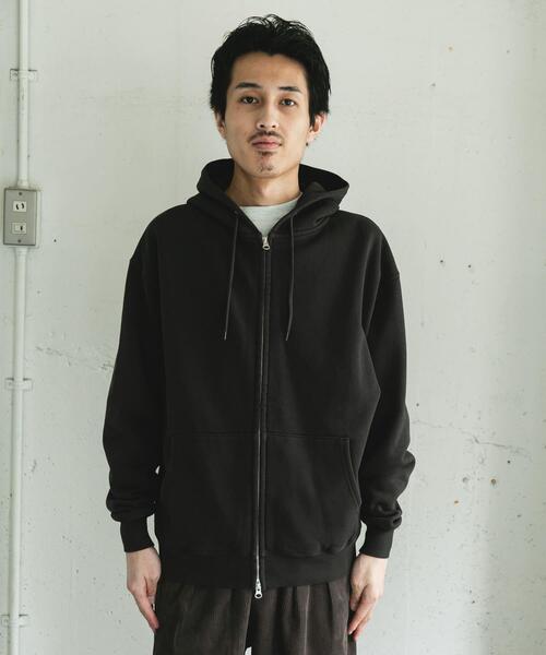 セール】『UR TECH』ピグメントダイ裏起毛ZIPパーカー（パーカー