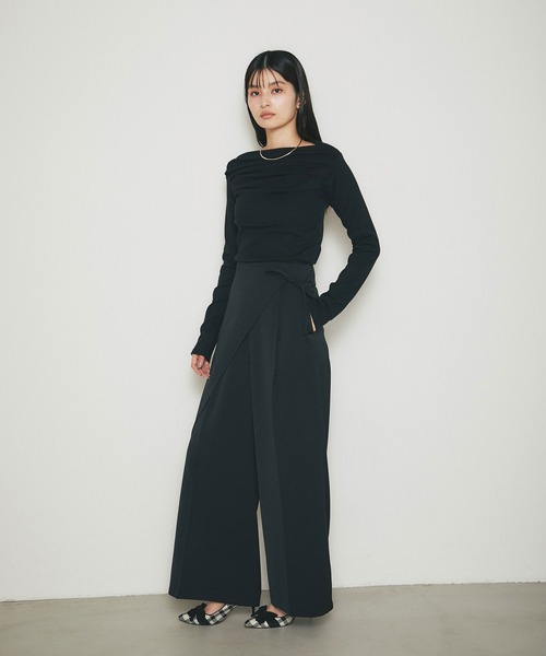 &. NOSTALGIA(アンドドットノスタルジア)の「ラップワイドパンツ(その他パンツ・レディース・ブラック/ネイビー・M)」の3枚目の写真