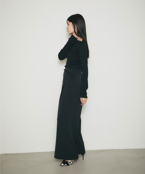 &. NOSTALGIA(アンドドットノスタルジア)の「ラップワイドパンツ(その他パンツ・レディース・ブラック/ネイビー・M)」の7枚目の写真