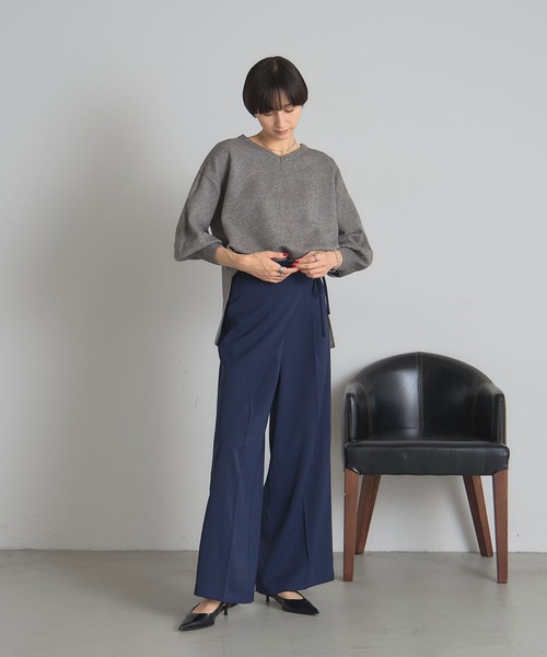 &. NOSTALGIA(アンドドットノスタルジア)の「ラップワイドパンツ(その他パンツ・レディース・ブラック/ネイビー・M)」の15枚目の写真