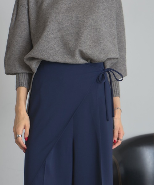 &. NOSTALGIA(アンドドットノスタルジア)の「ラップワイドパンツ(その他パンツ・レディース・ブラック/ネイビー・M)」の16枚目の写真