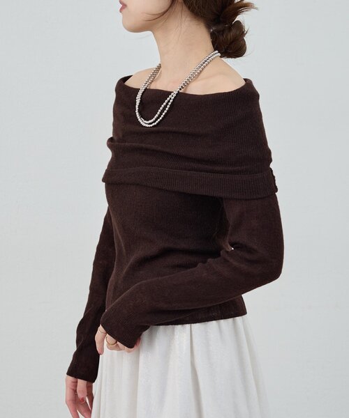 シアーオフショルニット（ニット/セーター）｜SHENERY