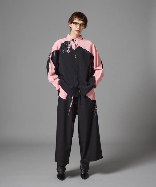 セール】DIRECT PRINT NO COLLAR SHIRTS（シャツ/ブラウス）｜NON
