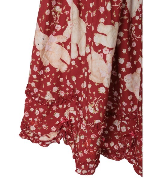 PINK HOUSE（ピンクハウス）の「バラ園うさぎプリントスカート